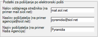 nastavitve za elektronsko poto