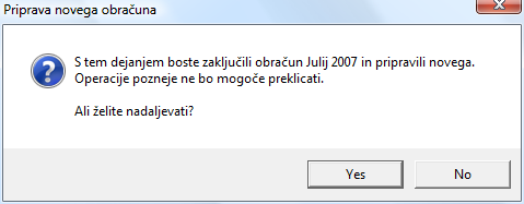 priprava novega obrauna