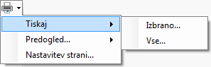 Meni za tiskanje drevesa produktov