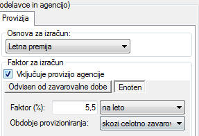 AO, provizija in premije