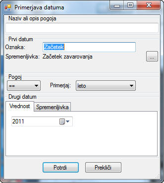 Filtriranje datuma