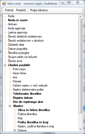 izbor polj